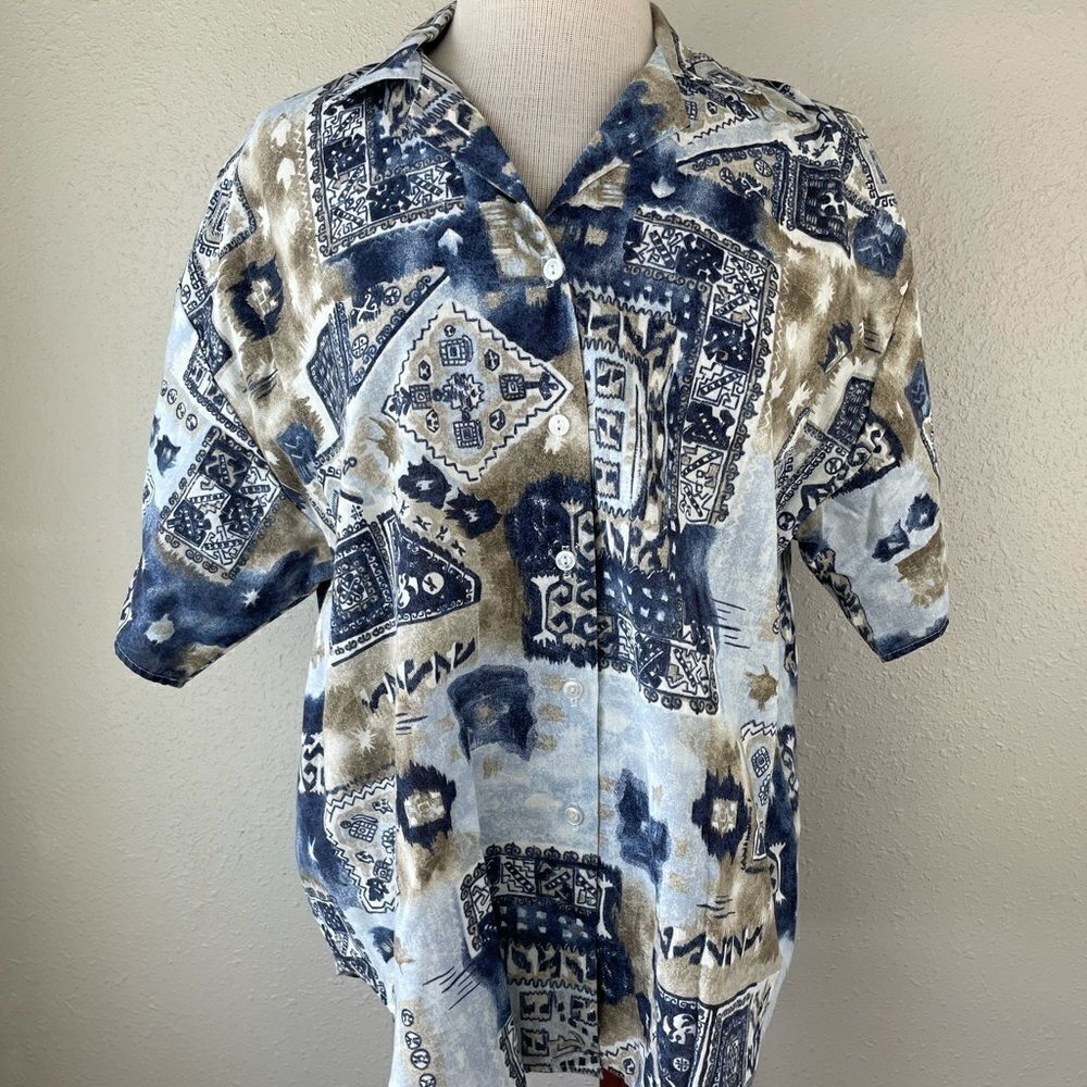 Vintage Caribou Button Down Short Sleeve Shirt EUC